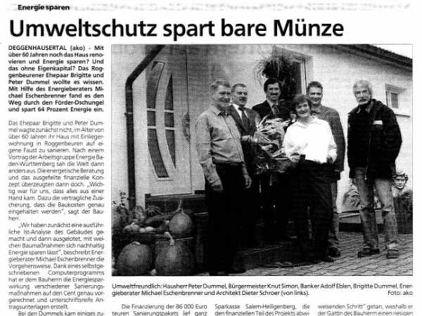 Umweltschutz spart bare Münze als Bild_2004