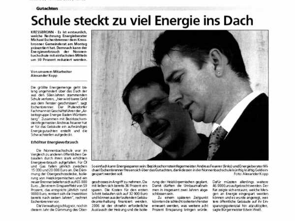 Schule steckt zu viel Energie ins Dach_2005